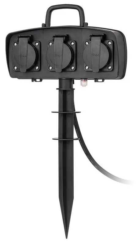 Prelungitor OEM URZ3259, 3 prize, 1.5 m, IP44, 16A (Negru)