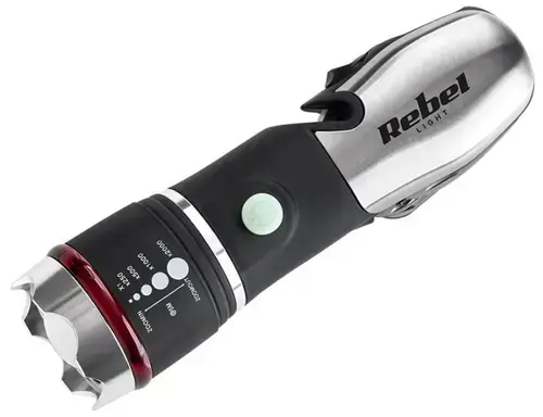 Lanterna Multifunctionala Rebel URZ0919, 3W (Negru/Argintiu)