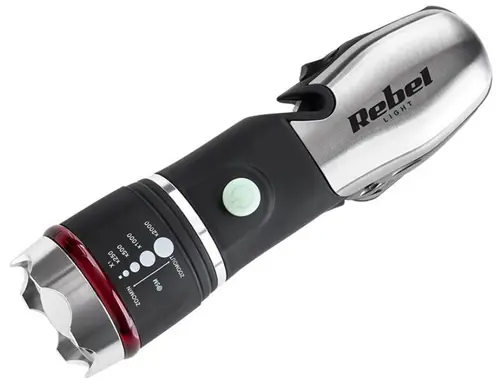 Lanterna Multifunctionala Rebel URZ0919, 3W (Negru/Argintiu)