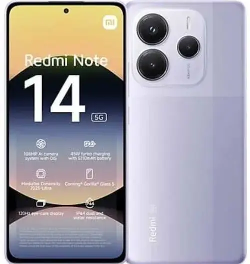 Telefon Mobil Xiaomi Redmi Note 14 5G, Procesor Mediatek Dimensity 7025 Ultra Octa-Core, AMOLED 6.67inch, 6GB RAM, 128GB Flash, Camera Tripla 108+8+2 MP, Wi-Fi, 5G, Dual Sim, Android (Mov)