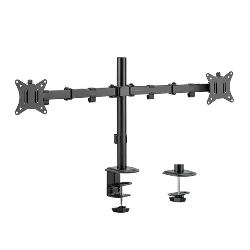 Suport de birou LOGILINK, pt 2 TV/monitor, plat, diag. max 32 inch, rotatie, inclinare, pivotare, orizontala, verticala, totala, max 9 Kg x 2