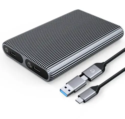 Rack Orico AM2C3-2SN Dual Disk pentru SSD M.2 NVMe SATA, USB Type-C (Gri)
