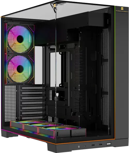 Carcasa Thermalright A70 ARGB FAN, ATX, ABS + SPCC + Sticla securizata, Vedere ultra-panoramica 270, 5 ventilatoare incluse (Negru)