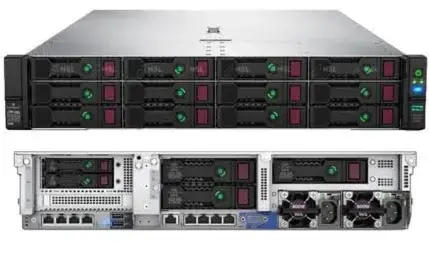 Server Refurbished Server Storage Refurbished HP ProLiant DL380 G10, 2 x Intel Xeon Gold 6246 12-Core 3.3 - 4.2GHz, 128GB DDR4, 2 x SSD 1TB SATA Kingston KC600 + 6 x 8TB HDD SATA-Nou, Raid HP P408i-a SR, 4 x Gbit, 19 lff + 2 sff, 2 x Surse 800W HS