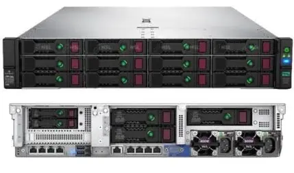 Server Refurbished Server Storage Refurbished HP ProLiant DL380 G10, 2 x Intel Xeon Gold 6246 12-Core 3.3 - 4.2GHz, 128GB DDR4, 2 x SSD 1TB SATA Kingston KC600 + 6 x 8TB HDD SATA-Nou, Raid HP P408i-a SR, 4 x Gbit, 19 lff + 2 sff, 2 x Surse 800W HS