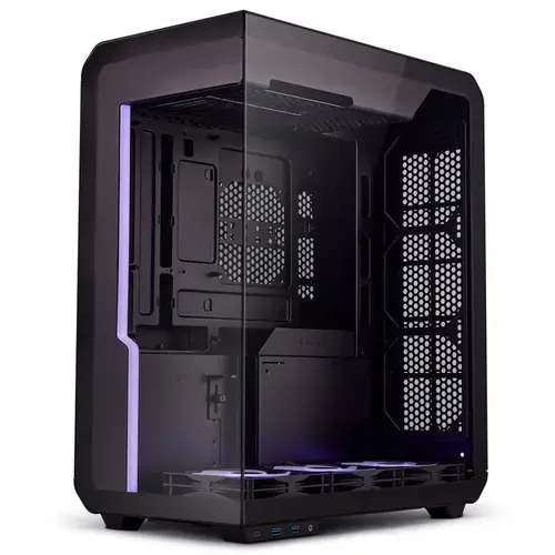 Carcasa SSUPD Xhuttle, Mid Tower, Sticla securizata, 7 sloturi expansiune (Negru)