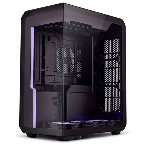Carcasa SSUPD Xhuttle, Mid Tower, Sticla securizata, 7 sloturi expansiune (Negru)