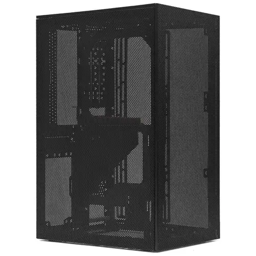 Carcasa SSUPD Meshroom S V2, PCIe Inclus, Panouri cu plasa fina (Negru)