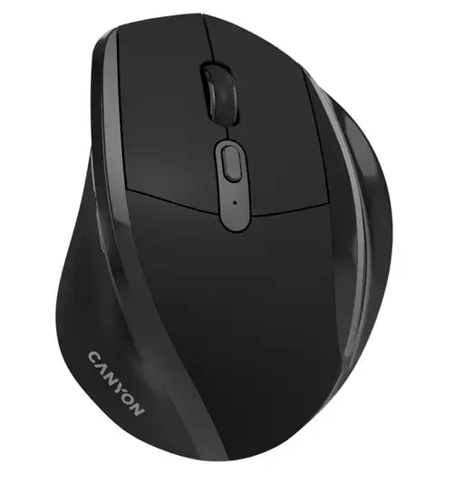 Mouse Wireless Canyon OnClick 17, Ergonomic, 6 Butoane, 1600 DPI, Negru