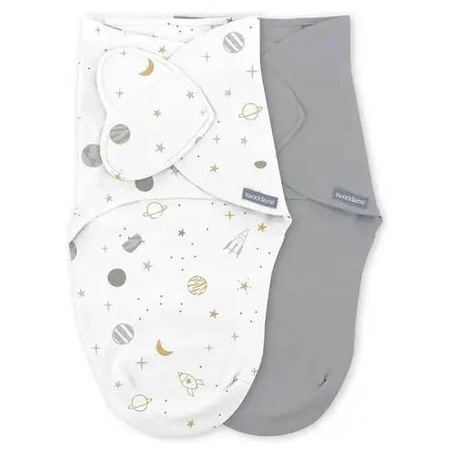 Set 2 sisteme de infasare Ingenuity Swaddle Me 0-3 luni, colectia Monogram Sunset Space