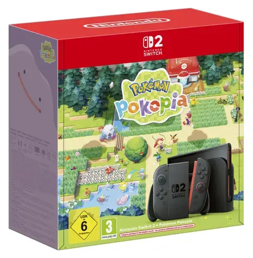 Consola Nintendo Switch 2, LCD HDR10 7.9inch, 256GB Flash, Wi-Fi, Bluetooth, Light Blue/Light Red JoyCon + Pokemon Pokopia (Negru)