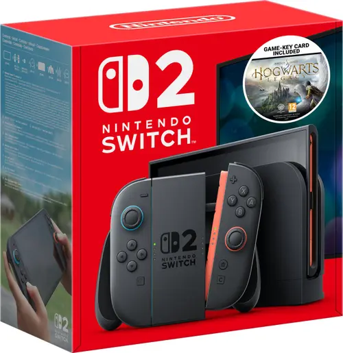 Consola Nintendo Switch 2, LCD HDR10 7.9inch, 256GB Flash, Wi-Fi, Bluetooth, Light Blue/Light Red JoyCon + Hogwarts Legacy (Negru)