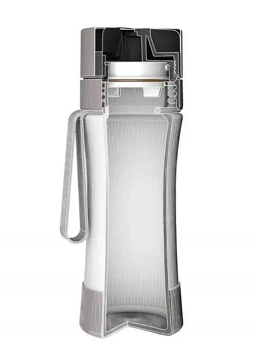 Sticla filtranta Sport myLaica, 0,50 litri, portabila, Albastru
