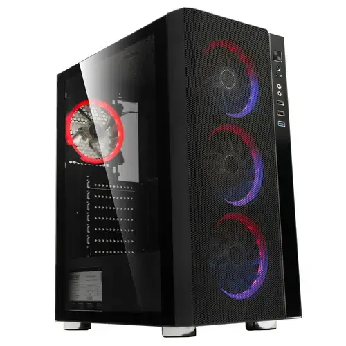 Carcasa Spacer RAINBOW, Middle Tower, Tempered glass, Negru