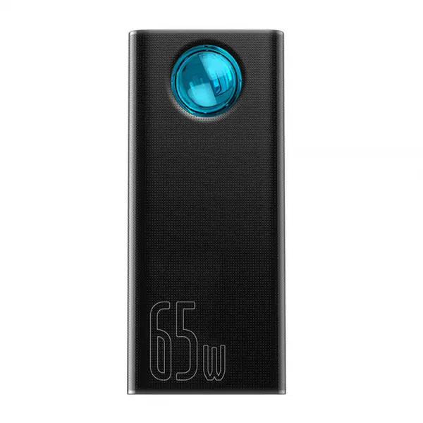 Baterie Externa Baseus Amblight Digital Display, 30000mAh, 65W, QC + PD, 1 x USB-C - 4 x USB-A, Neagra PPLG000101