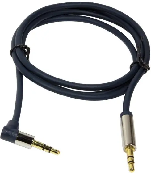 Cablu audio 3.5mm Logilink  CA11100, 1m, conector 90 grade (Albastru)