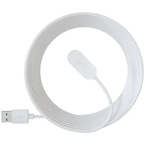 Cablu de incarcare Arlo 2.44 m cu fixare magnetica pentru camere de supraveghere Arlo VMA5000C-100EUS (Alb)