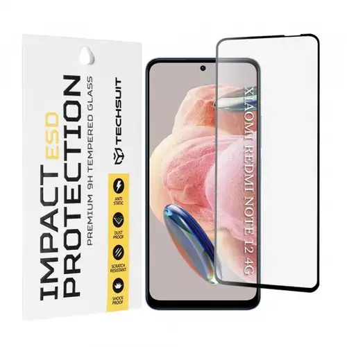 Folie de protectie Ecran Techsuit pentru Xiaomi Redmi Note 12 4G / Note 12 5G / Poco X5, Sticla Securizata, Full Glue