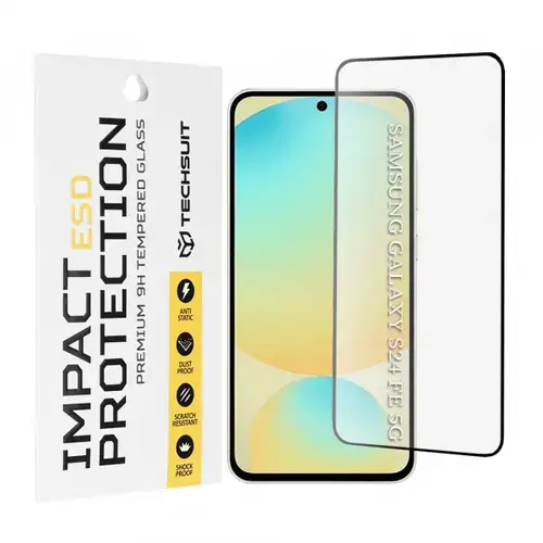 Folie de protectie Ecran Techsuit pentru Samsung Galaxy S24 FE S721, Sticla Securizata, Full Glue