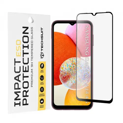 Folie de protectie Ecran Techsuit pentru Samsung Galaxy A14 A145 / A14 5G A146, Sticla Securizata, Full Glue