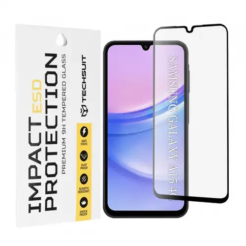 Folie de protectie Ecran Techsuit pentru Samsung Galaxy M15 / A15 5G A156 / A15 A155, Sticla Securizata, Full Glue