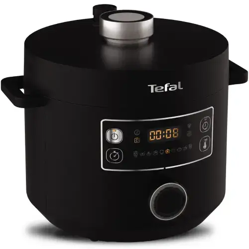Oala sub presiune electrica Tefal Turbo Cuisine CY754830, 1090W, 4.8L, 10 programe, interfata intuitiva, bol de gatit Tefal Spherical Bowl, Negru