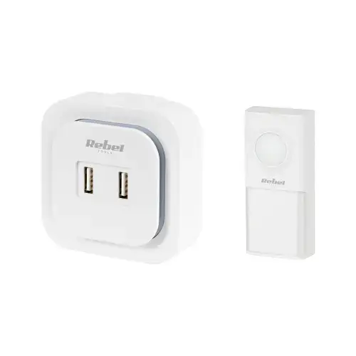 Sonerie wireless 36 de melodii Rebel, 230 V, 2 porturi USB