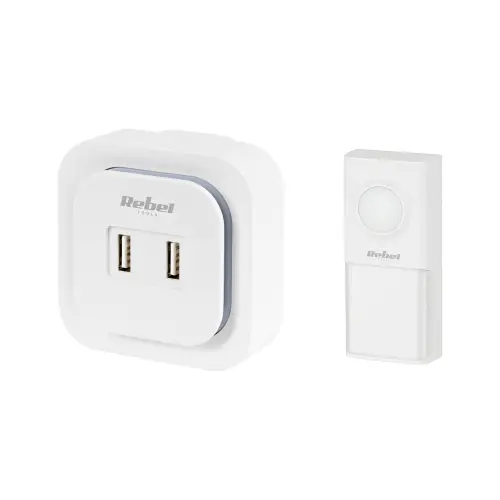 Sonerie wireless 36 de melodii Rebel, 230 V, 2 porturi USB