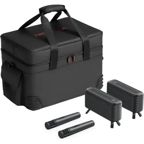 Accesorii proiector Anker Nebula X1, cu 2 boxe wireless, 2 microfoane wireless, husa pentru transport, Negru