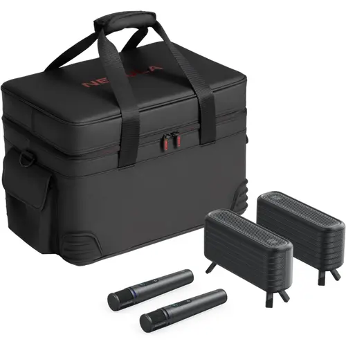Accesorii proiector Anker Nebula X1, cu 2 boxe wireless, 2 microfoane wireless, husa pentru transport, Negru