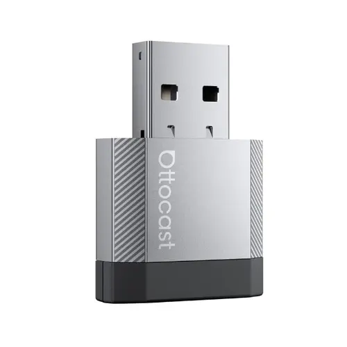 Adaptor Ottocast Mini Nova Wireless CarPlay si Android Auto, Plug and Play 2-in-1, Gri