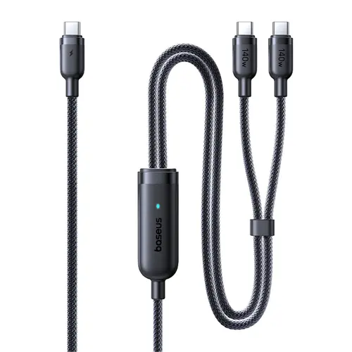 Cablu Baseus Flash 4 140W 2-in-1 Fast Charging USB-C, 1.5m, Negru