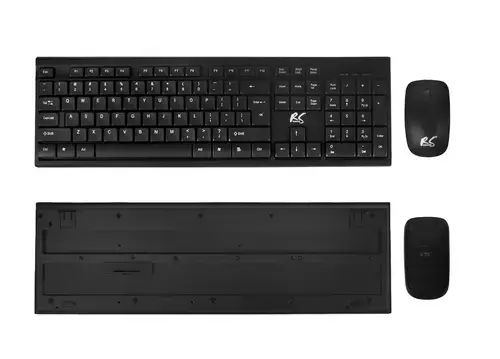Kit Tastatura si Mouse Wireless NanoRS RS580, 2.4GHz, 104 tastaturi, 1200 DPI (Negru)