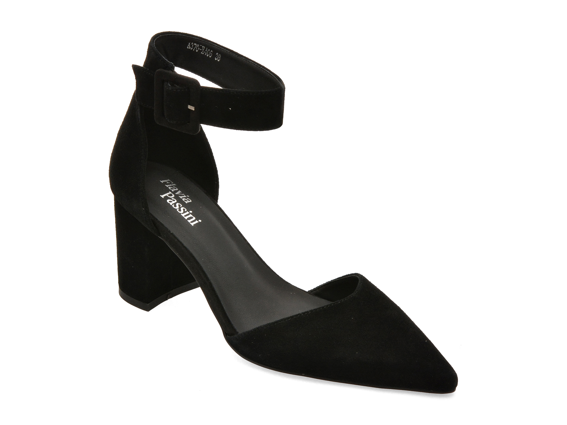 Pantofi eleganti FLAVIA PASSINI negri, A370, din piele intoarsa