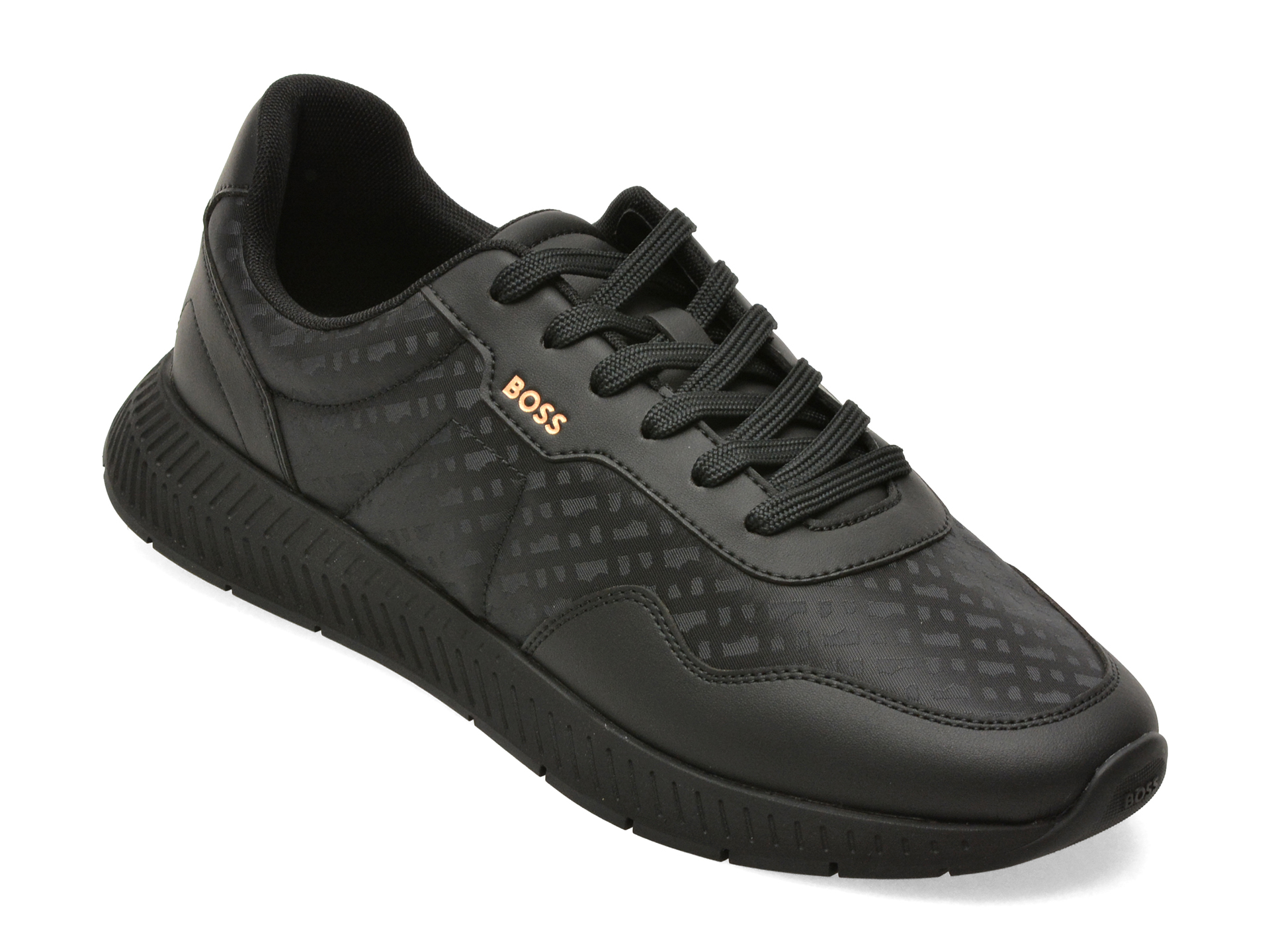 Pantofi sport BOSS negri, 8772, din material textil