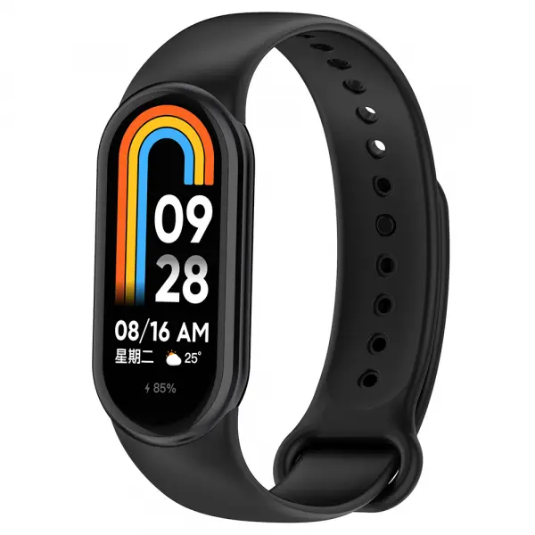 Curea Techsuit W014 pentru Xiaomi Smart Band 10 / 9 / 8, Neagra