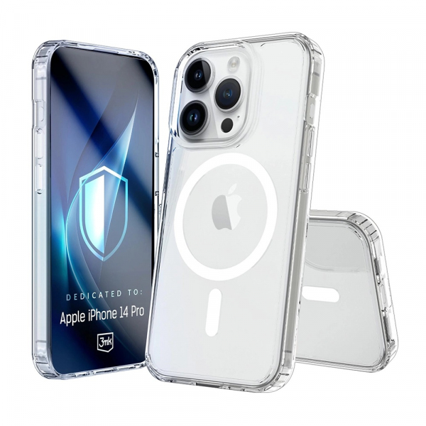 Husa MagSafe pentru Apple iPhone 14 Pro, 3MK, Armor MagCase, Transparenta
