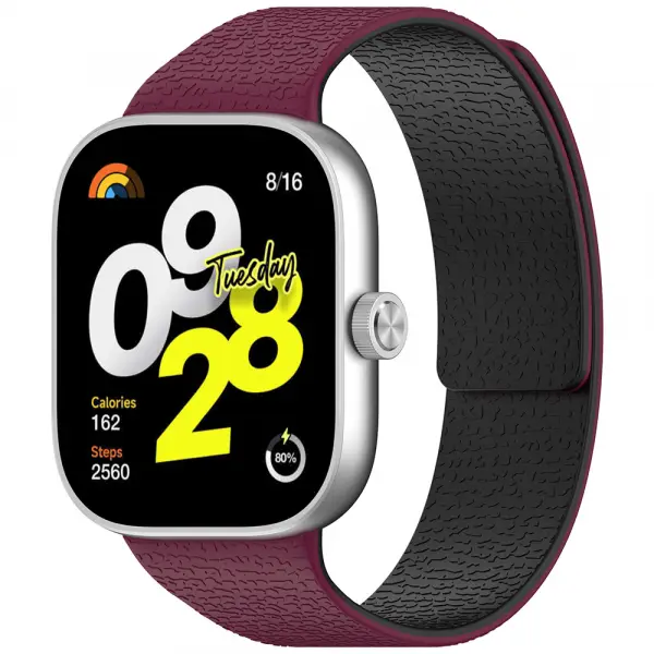 Curea Techsuit W016 pentru Xiaomi Smart Band / Watch Series, Visinie Neagra