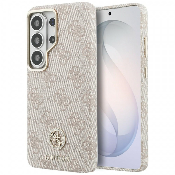 Husa MagSafe pentru Samsung Galaxy S26 Ultra S948, Guess, Rhinestone Round Logo, Roz