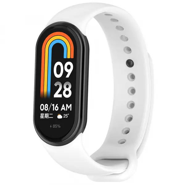 Curea Techsuit W014 pentru Xiaomi Smart Band 10 / 9 / 8, Alba