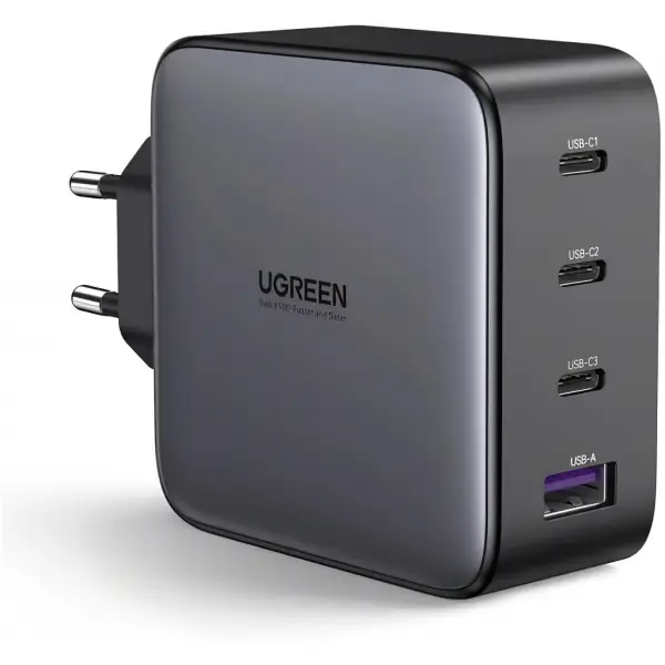 Incarcator Retea UGREEN CD226, 100W, 5A, 1 x USB-A - 3 x USB-C, Negru