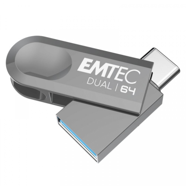 Memorie Externa USB-A 3.2 / USB-C Emtec D280 Dual, 64Gb ECMMD64GD283