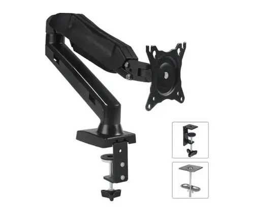 Suport de birou reglabil pentru monitor, dubla articulatie, 13 - 27 inch, Negru, Maclean, MC-860