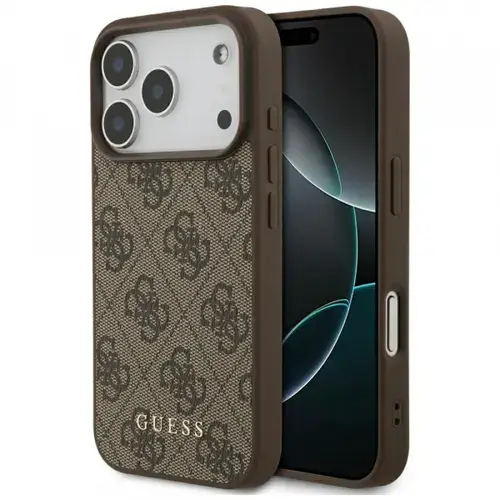 Husa pentru Apple iPhone 17 Pro, Guess, 4G Classic (Maro)