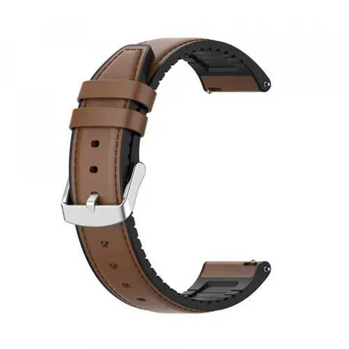 Curea Techsuit W007 pentru Samsung Galaxy Watch / Huawei Watch Series, 22mm, Maro