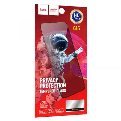 Folie de protectie Ecran Privacy HOCO G15 pentru Apple iPhone 12 / 12 Pro, Sticla Securizata, Full Glue, 5D