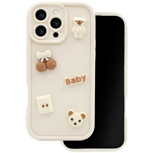 Husa pentru Samsung Galaxy S25 S931, OEM, Ultra Trendy 3D Bear, Bej