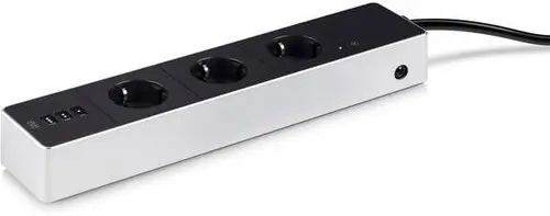 Prelungitor inteligent Eve Energy Strip, 3 prize, Wi-Fi, compatibil Apple Home Kit (Negru/Gri)