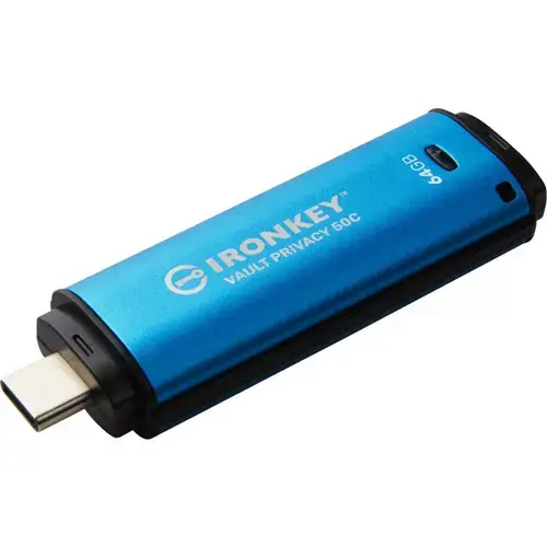 Stick USB Kingston IronKey Vault Privacy 50C Series AES-256 Encrypted, 64GB