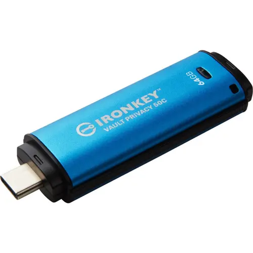 Stick USB Kingston IronKey Vault Privacy 50C Series AES-256 Encrypted, 64GB